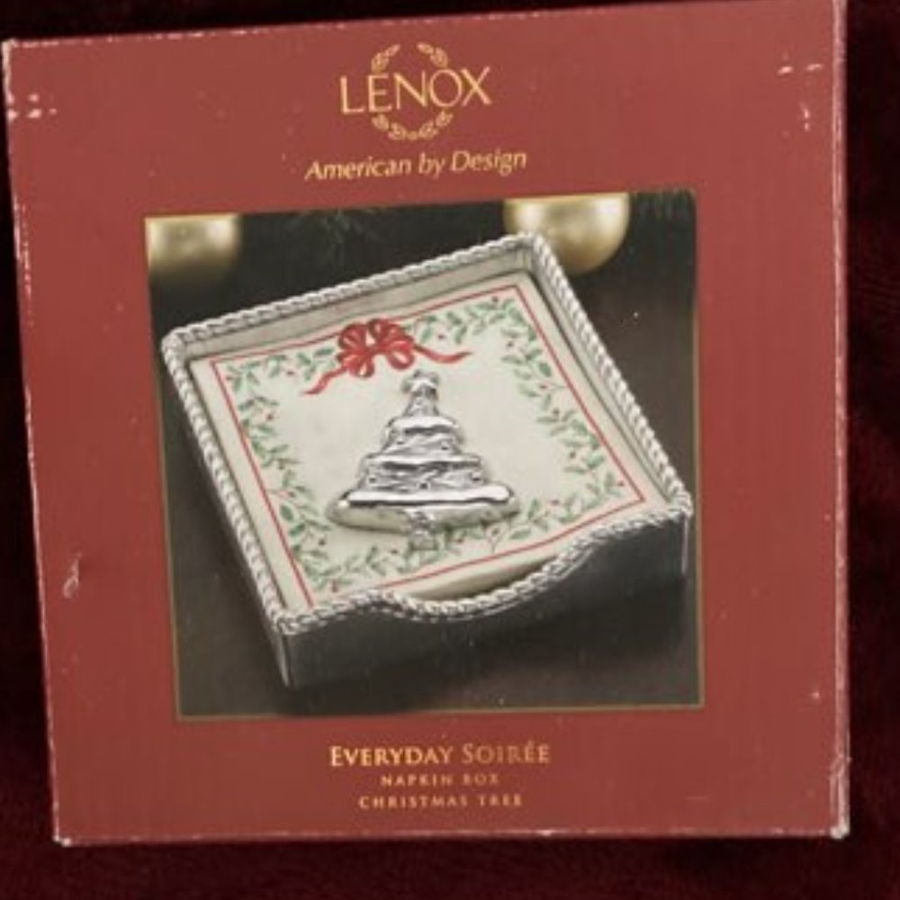 Lenox Christmas Napkin /Box Holder